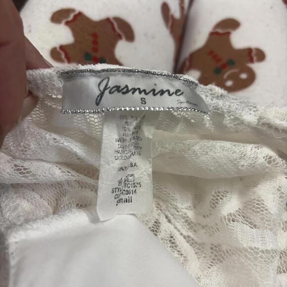 Y2K cream lace crisscross front deep v neck camisole - Picture 3 of 4